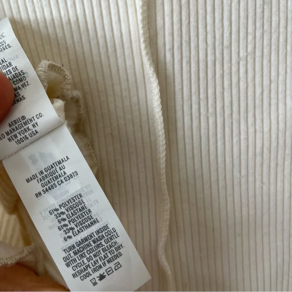 Aerie Ribbed Stretch Long Sleeve Shirt XS